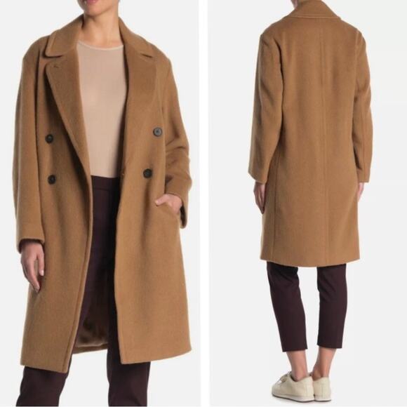 NWT $995 VINCE Double Breasted Notch Collar Wool Blend Soft Coat Size Large - Picture 3 of 11
